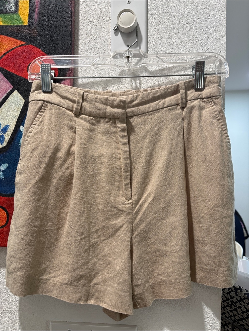 Zara Beige Tailored High-Waist Women's Shorts size S